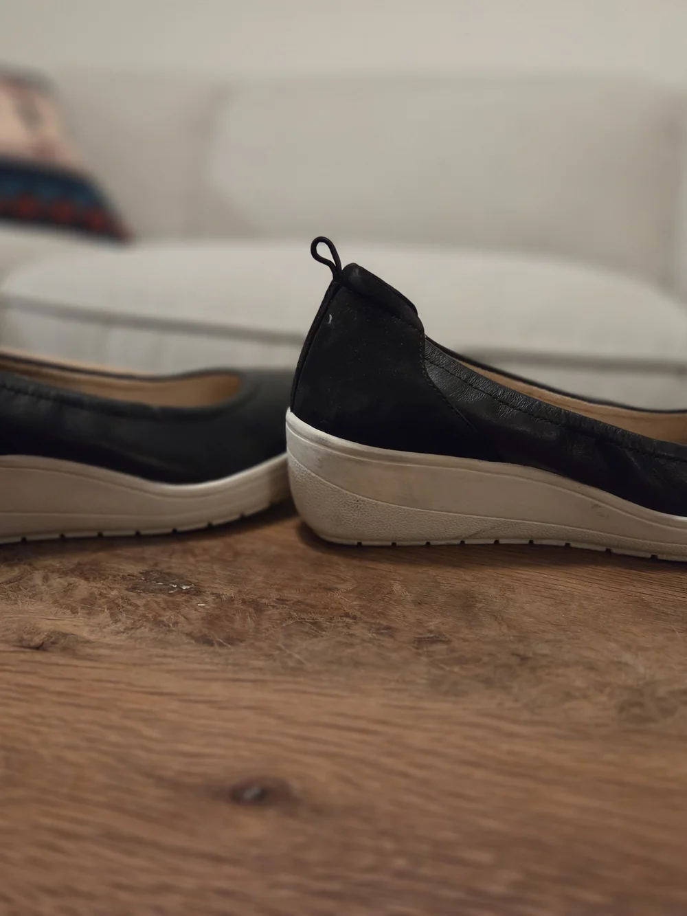 Vionic Black Slip-On Platform Flats